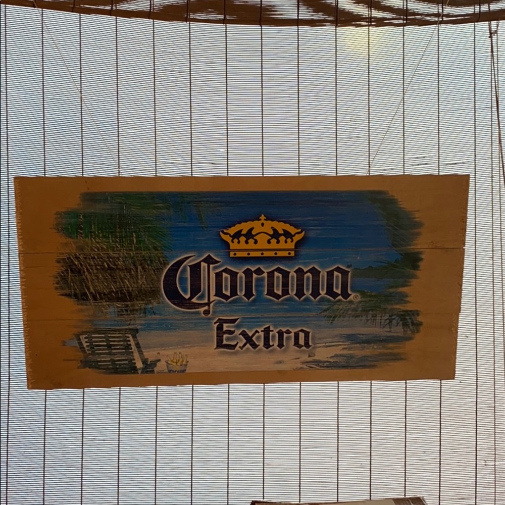 Wood Corona Sign